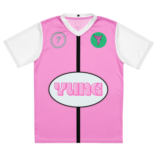 "YungNow" by UThinkImYung Recycled unisex sports jersey (only 11 available in each size)